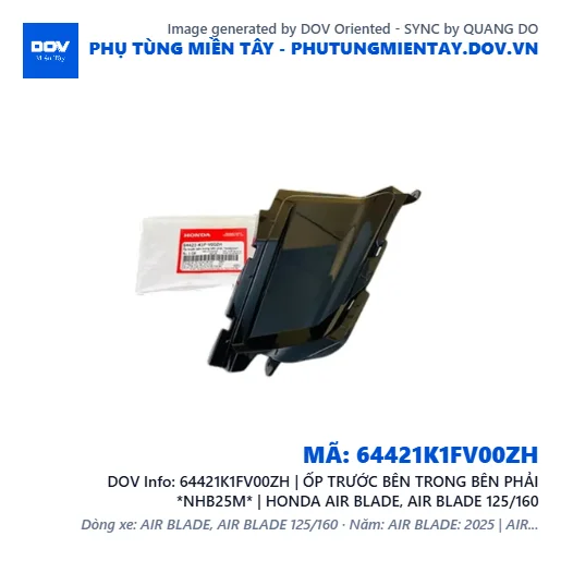 64421K1FV00ZH | ỐP TRƯỚC BÊN TRONG BÊN PHẢI *NHB25M* | HONDA AIR BLADE, AIR BLADE 125/160 — 64421K1FV00ZH