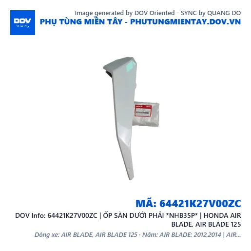 64421K27V00ZC | ỐP SÀN DƯỚI PHẢI *NHB35P* | HONDA AIR BLADE, AIR BLADE 125 — 64421K27V00ZC