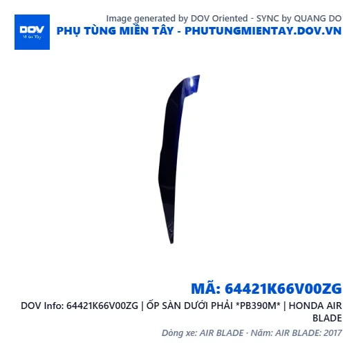 64421K66V00ZG | ỐP SÀN DƯỚI PHẢI *PB390M* | HONDA AIR BLADE — 64421K66V00ZG