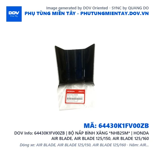 64430K1FV00ZB | BỘ NẮP BÌNH XĂNG *NHB25M* | HONDA AIR BLADE, AIR BLADE 125/150, AIR BLADE 125/160 — 64430K1FV00ZB