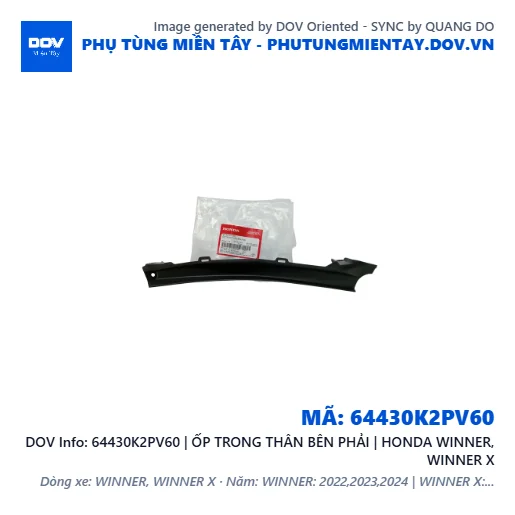 64430K2PV60 | ỐP TRONG THÂN BÊN PHẢI | HONDA WINNER, WINNER X — 64430K2PV60