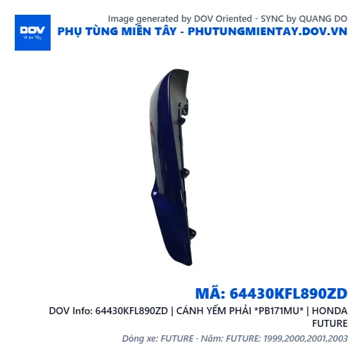 64430KFL890ZD | CÁNH YẾM PHẢI *PB171MU* | HONDA FUTURE — 64430KFL890ZD