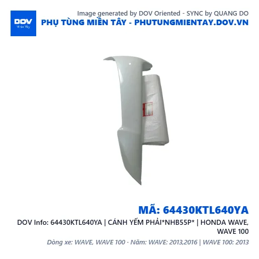 64430KTL640YA | CÁNH YẾM PHẢI*NHB55P* | HONDA WAVE, WAVE 100 — 64430KTL640YA