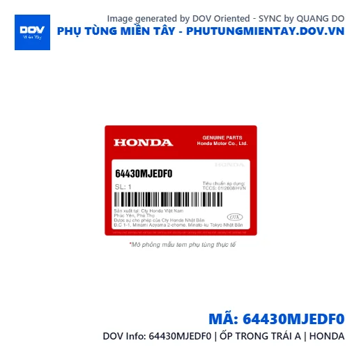 64430MJEDF0 | ỐP TRONG TRÁI A | HONDA  — 64430MJEDF0