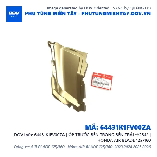 64431K1FV00ZA | ỐP TRƯỚC BÊN TRONG BÊN TRÁI *Y234* | HONDA AIR BLADE 125/160 — 64431K1FV00ZA