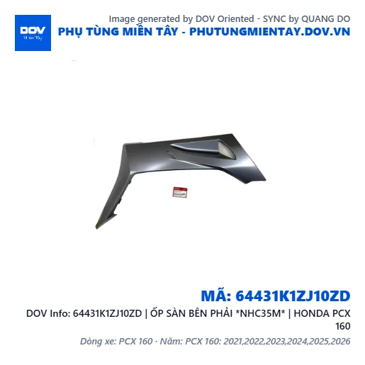 64431K1ZJ10ZD | ỐP SÀN BÊN PHẢI *NHC35M* | HONDA PCX 160 — 64431K1ZJ10ZD