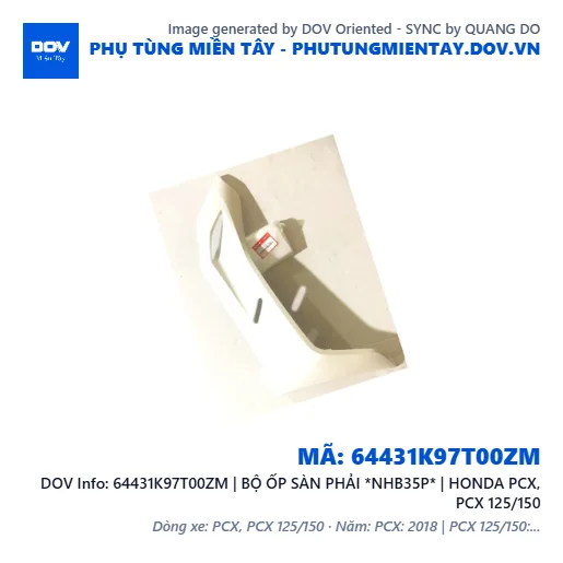 64431K97T00ZM | BỘ ỐP SÀN PHẢI *NHB35P* | HONDA PCX, PCX 125/150 — 64431K97T00ZM