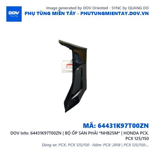 64431K97T00ZN | BỘ ỐP SÀN PHẢI *NHB25M* | HONDA PCX, PCX 125/150 — 64431K97T00ZN