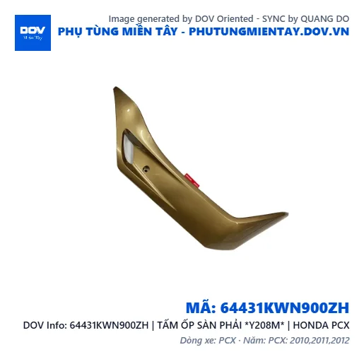 64431KWN900ZH | TẤM ỐP SÀN PHẢI *Y208M* | HONDA PCX — 64431KWN900ZH