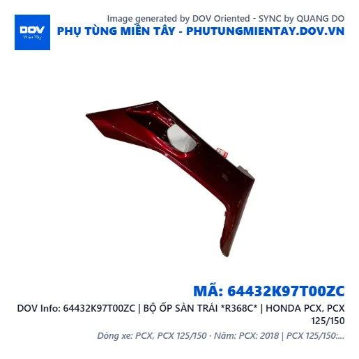 64432K97T00ZC | BỘ ỐP SÀN TRÁI *R368C* | HONDA PCX, PCX 125/150 — 64432K97T00ZC