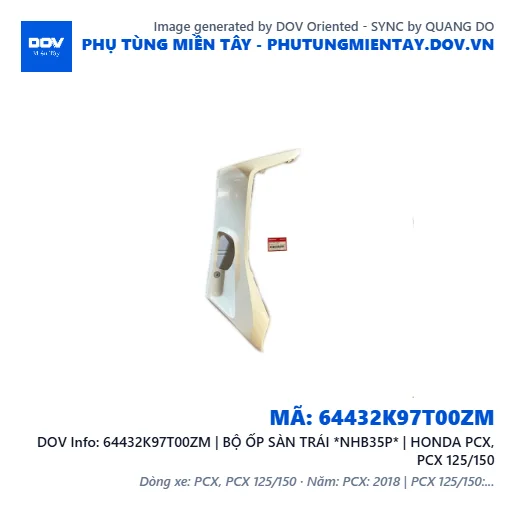 64432K97T00ZM | BỘ ỐP SÀN TRÁI *NHB35P* | HONDA PCX, PCX 125/150 — 64432K97T00ZM