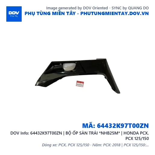 64432K97T00ZN | BỘ ỐP SÀN TRÁI *NHB25M* | HONDA PCX, PCX 125/150 — 64432K97T00ZN
