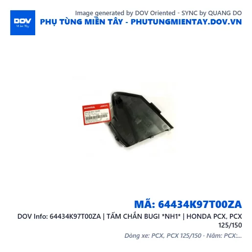 64434K97T00ZA | TẤM CHẮN BUGI *NH1* | HONDA PCX, PCX 125/150 — 64434K97T00ZA
