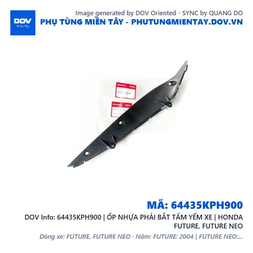 64435KPH900 | ỐP NHỰA PHẢI BẮT TẤM YẾM XE | HONDA FUTURE, FUTURE NEO — 64435KPH900