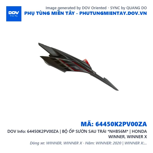64450K2PV00ZA | BỘ ỐP SƯỜN SAU TRÁI *NHB56M* | HONDA WINNER, WINNER X — 64450K2PV00ZA