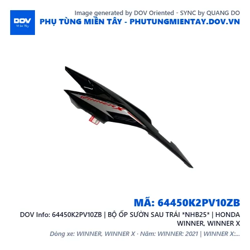 64450K2PV10ZB | BỘ ỐP SƯỜN SAU TRÁI *NHB25* | HONDA WINNER, WINNER X — 64450K2PV10ZB