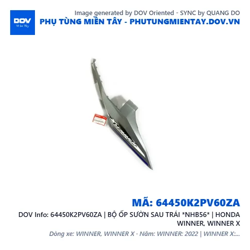 64450K2PV60ZA | BỘ ỐP SƯỜN SAU TRÁI *NHB56* | HONDA WINNER, WINNER X — 64450K2PV60ZA