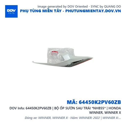 64450K2PV60ZB | BỘ ỐP SƯỜN SAU TRÁI *NHB55* | HONDA WINNER, WINNER X — 64450K2PV60ZB