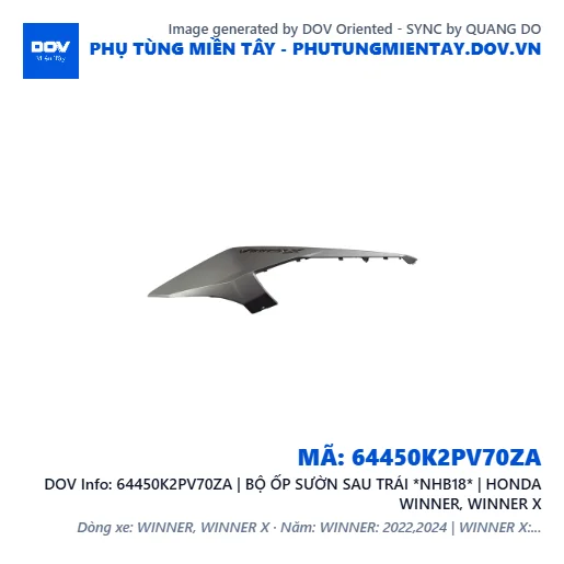 64450K2PV70ZA | BỘ ỐP SƯỜN SAU TRÁI *NHB18* | HONDA WINNER, WINNER X — 64450K2PV70ZA
