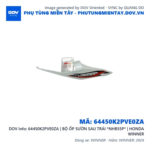 64450K2PVE0ZA | BỘ ỐP SƯỜN SAU TRÁI *NHB55P* | HONDA WINNER — 64450K2PVE0ZA