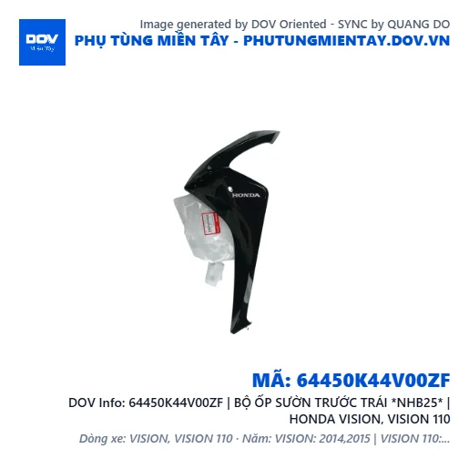64450K44V00ZF | BỘ ỐP SƯỜN TRƯỚC TRÁI *NHB25* | HONDA VISION, VISION 110 — 64450K44V00ZF