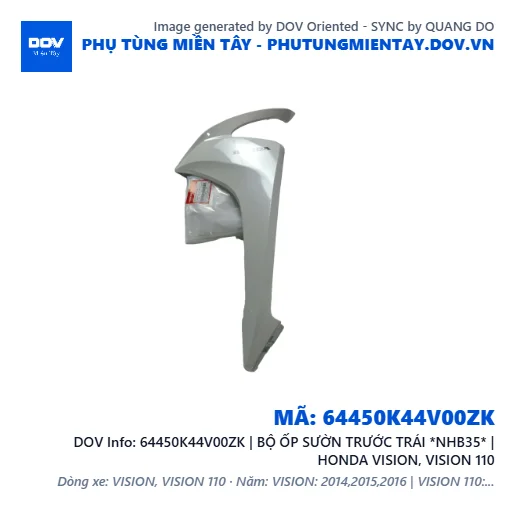 64450K44V00ZK | BỘ ỐP SƯỜN TRƯỚC TRÁI *NHB35* | HONDA VISION, VISION 110 — 64450K44V00ZK