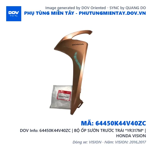 64450K44V40ZC | BỘ ỐP SƯỜN TRƯỚC TRÁI *YR317M* | HONDA VISION — 64450K44V40ZC