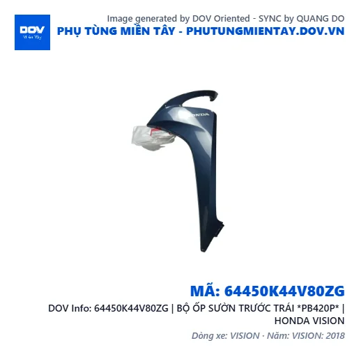 64450K44V80ZG | BỘ ỐP SƯỜN TRƯỚC TRÁI *PB420P* | HONDA VISION — 64450K44V80ZG