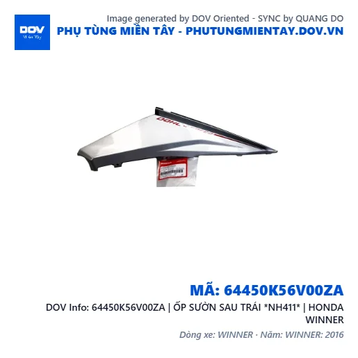 64450K56V00ZA | ỐP SƯỜN SAU TRÁI *NH411* | HONDA WINNER — 64450K56V00ZA