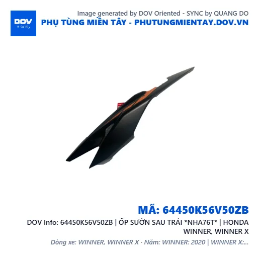 64450K56V50ZB | ỐP SƯỜN SAU TRÁI *NHA76T* | HONDA WINNER, WINNER X — 64450K56V50ZB
