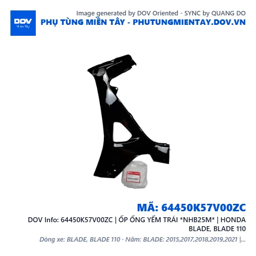 64450K57V00ZC | ỐP ỐNG YẾM TRÁI *NHB25M* | HONDA BLADE, BLADE 110 — 64450K57V00ZC