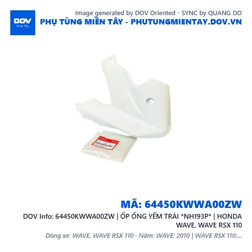 64450KWWA00ZW | ỐP ỐNG YẾM TRÁI *NH193P* | HONDA WAVE, WAVE RSX 110 — 64450KWWA00ZW