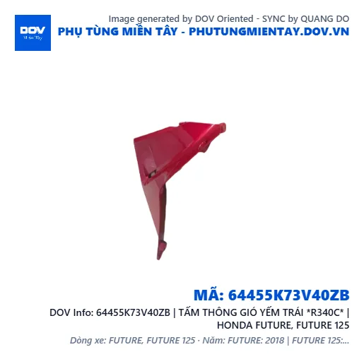64455K73V40ZB | TẤM THÔNG GIÓ YẾM TRÁI *R340C* | HONDA FUTURE, FUTURE 125 — 64455K73V40ZB