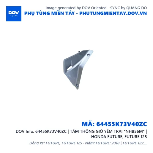 64455K73V40ZC | TẤM THÔNG GIÓ YẾM TRÁI *NHB56M* | HONDA FUTURE, FUTURE 125 — 64455K73V40ZC