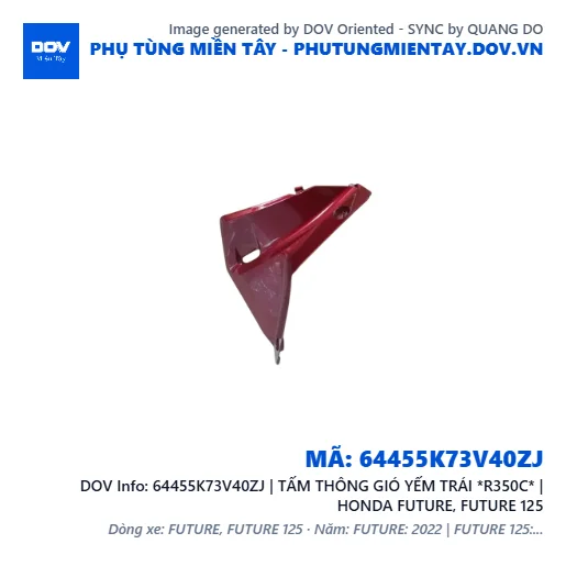 64455K73V40ZJ | TẤM THÔNG GIÓ YẾM TRÁI *R350C* | HONDA FUTURE, FUTURE 125 — 64455K73V40ZJ