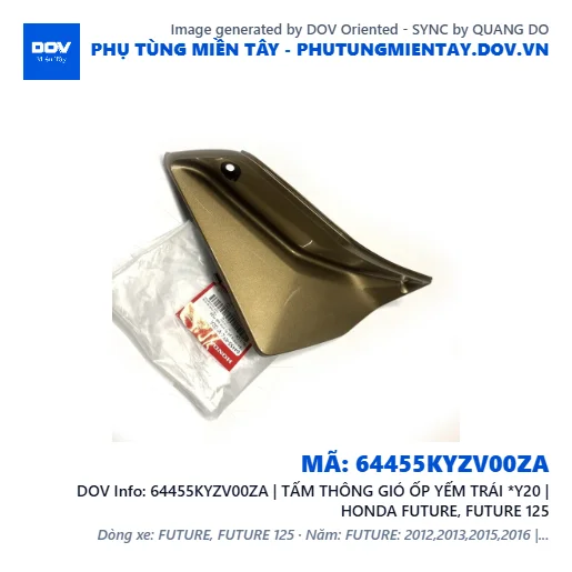 64455KYZV00ZA | TẤM THÔNG GIÓ ỐP YẾM TRÁI *Y20 | HONDA FUTURE, FUTURE 125 — 64455KYZV00ZA