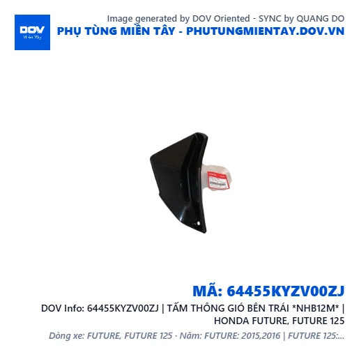 64455KYZV00ZJ | TẤM THÔNG GIÓ BÊN TRÁI *NHB12M* | HONDA FUTURE, FUTURE 125 — 64455KYZV00ZJ