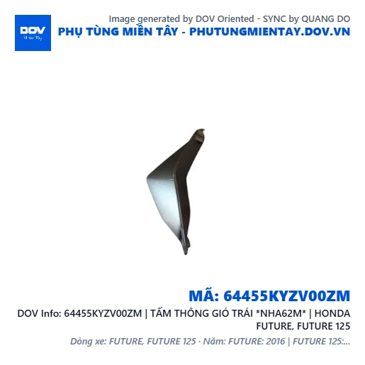 64455KYZV00ZM | TẤM THÔNG GIÓ TRÁI *NHA62M* | HONDA FUTURE, FUTURE 125 — 64455KYZV00ZM