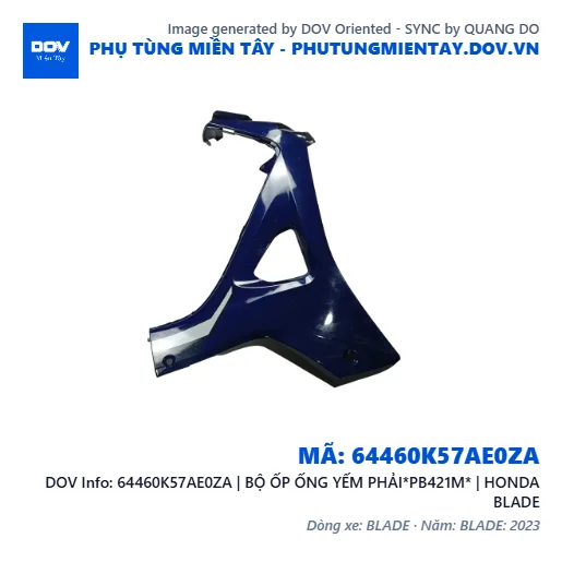 64460K57AE0ZA | BỘ ỐP ỐNG YẾM PHẢI*PB421M* | HONDA BLADE — 64460K57AE0ZA