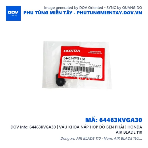 64463KVGA30 | VẤU KHÓA NẮP HỘP ĐỒ BÊN PHẢI | HONDA AIR BLADE 110 — 64463KVGA30