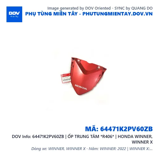 64471K2PV60ZB | ỐP TRUNG TÂM *R406* | HONDA WINNER, WINNER X — 64471K2PV60ZB
