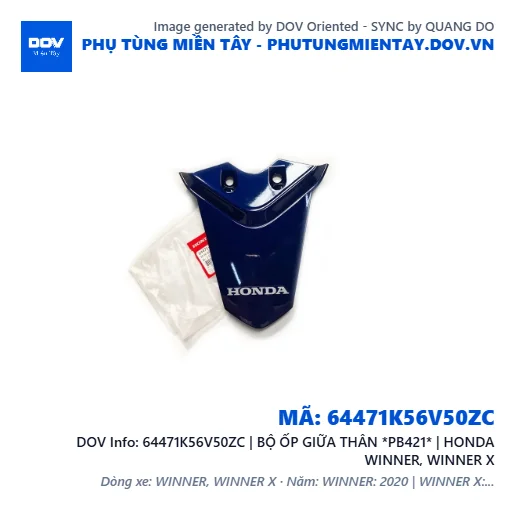 64471K56V50ZC | BỘ ỐP GIỮA THÂN *PB421* | HONDA WINNER, WINNER X — 64471K56V50ZC