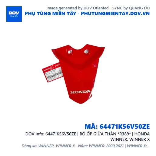 64471K56V50ZE | BỘ ỐP GIỮA THÂN *R389* | HONDA WINNER, WINNER X — 64471K56V50ZE