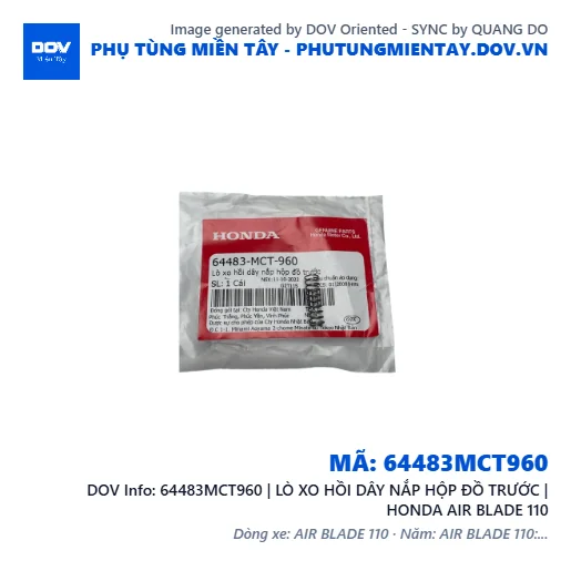 64483MCT960 | LÒ XO HỒI DÂY NẮP HỘP ĐỒ TRƯỚC | HONDA AIR BLADE 110 — 64483MCT960