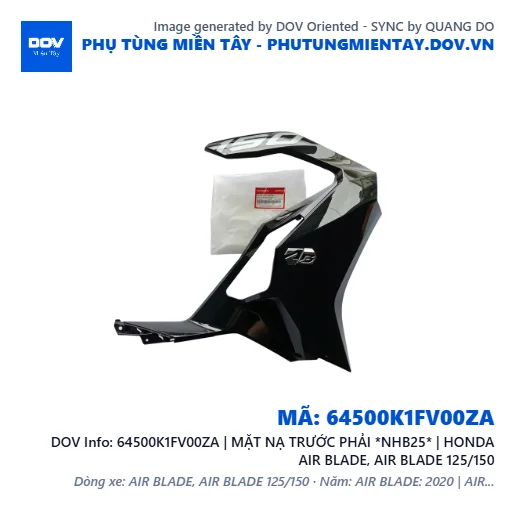 64500K1FV00ZA | MẶT NẠ TRƯỚC PHẢI *NHB25* | HONDA AIR BLADE, AIR BLADE 125/150 — 64500K1FV00ZA
