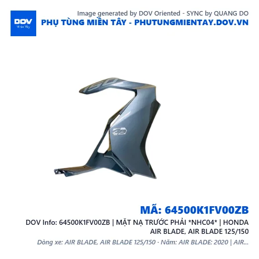 64500K1FV00ZB | MẶT NẠ TRƯỚC PHẢI *NHC04* | HONDA AIR BLADE, AIR BLADE 125/150 — 64500K1FV00ZB