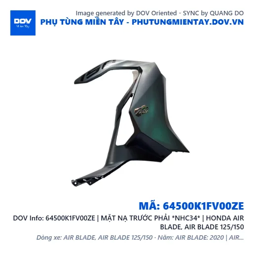 64500K1FV00ZE | MẶT NẠ TRƯỚC PHẢI *NHC34* | HONDA AIR BLADE, AIR BLADE 125/150 — 64500K1FV00ZE