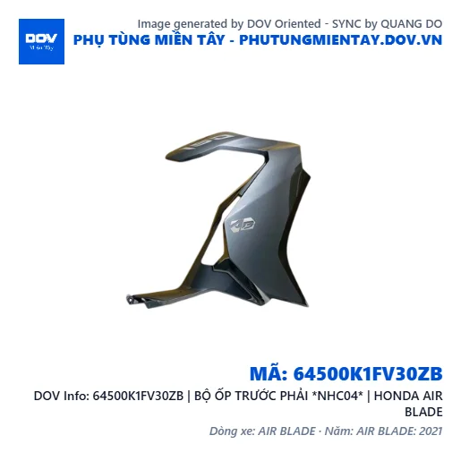 64500K1FV30ZB | BỘ ỐP TRƯỚC PHẢI *NHC04* | HONDA AIR BLADE — 64500K1FV30ZB