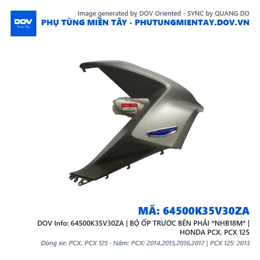 64500K35V30ZA | BỘ ỐP TRƯỚC BÊN PHẢI *NHB18M* | HONDA PCX, PCX 125 — 64500K35V30ZA