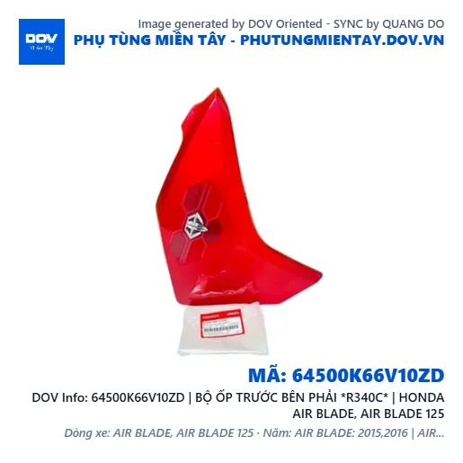 64500K66V10ZD | BỘ ỐP TRƯỚC BÊN PHẢI *R340C* | HONDA AIR BLADE, AIR BLADE 125 — 64500K66V10ZD